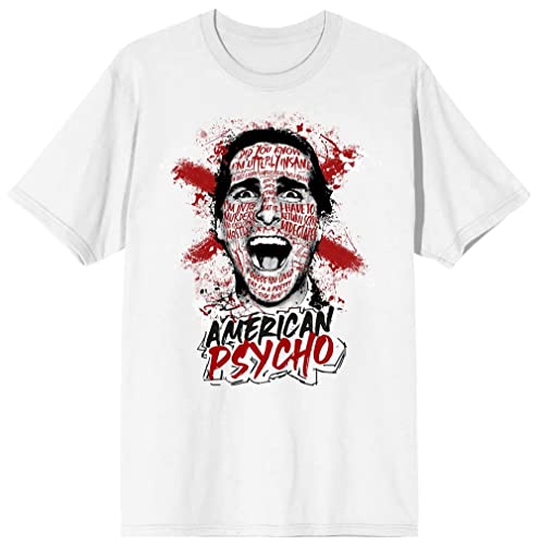American Psycho Patrick Bateman Face Composed Art Women's White T-Shirt-Large