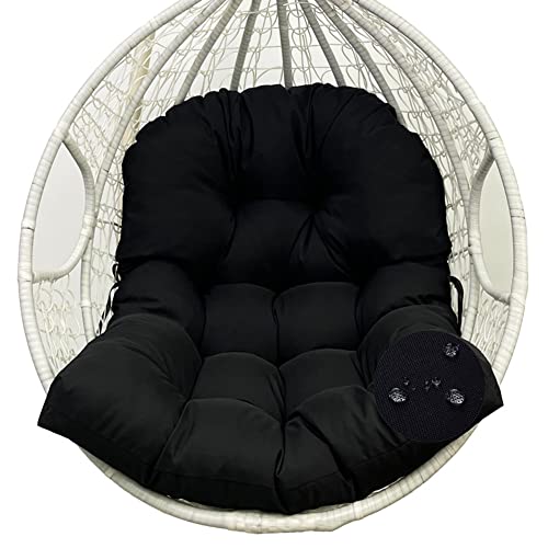 Srutirbo Waterproof Hanging Basket Seat Cushion, Egg Chair Cushion, Outdoor Swing Hanging Basket Seat Cushion Thicken Hanging Chair Pad Hammock Egg Pad for Patio Garden, 35.4 * 47.2in (Black)