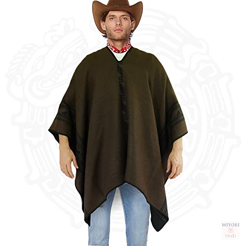 Image of Alpaca Poncho Men Ponchos Adult Wool Poncho Men Pancho Men Mens Poncho Cloak
