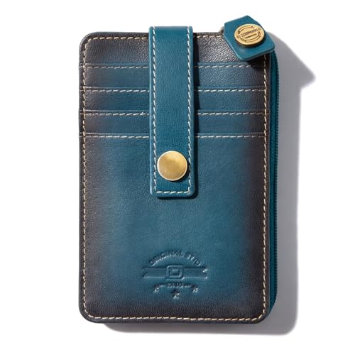 Image of ID Stronghold RFID Blocking Front Pocket Wallet - Slim Minimalist Genuine Leather Wallet with Zipper Coin Pocket (Mega Blue)