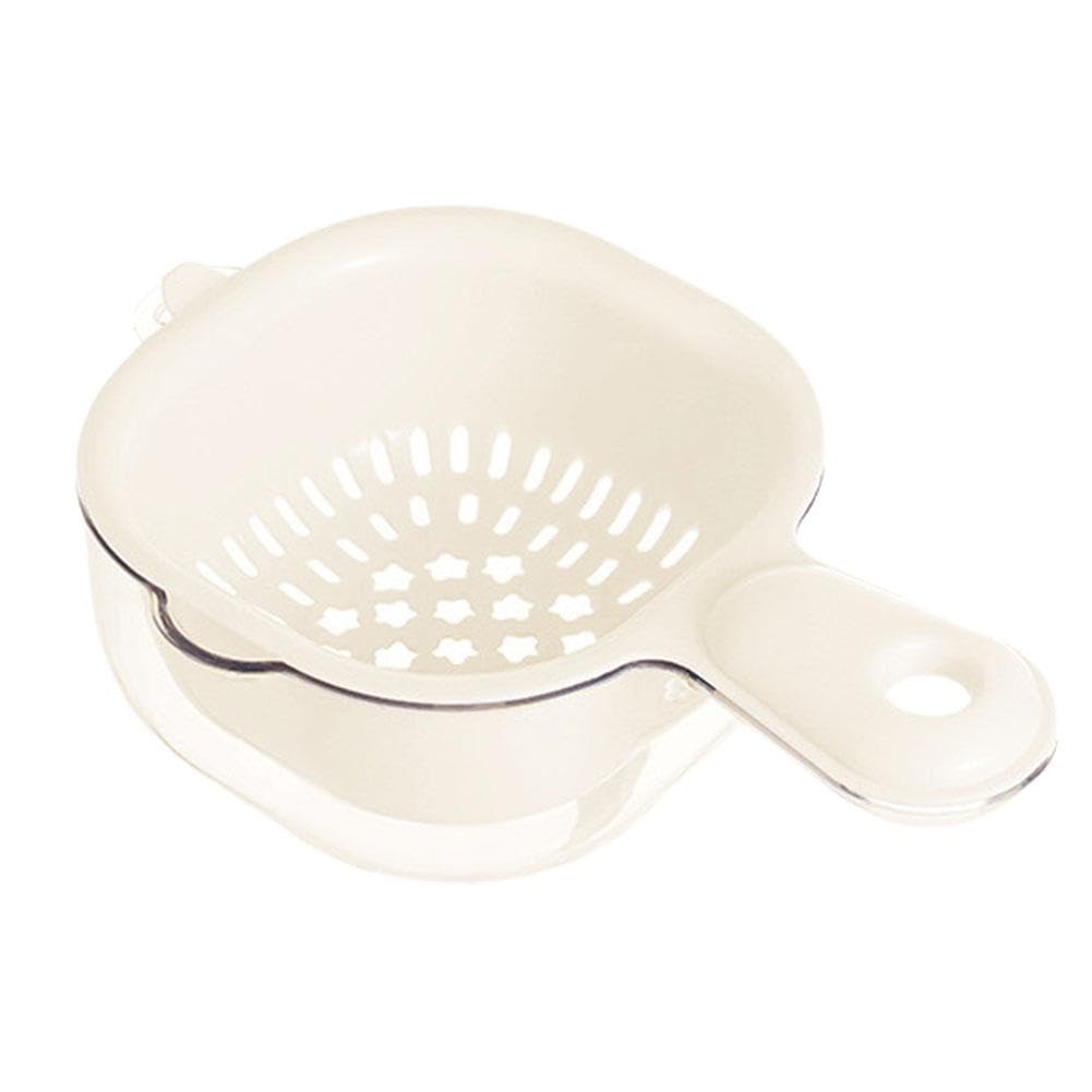 Bol Lavage Fruits Avec Passoire Rotative - Poignée Ergonomique, Base Antidérapante, 21.5x17x9.5 Cm - Pour Fruits, Légumes, Salades - 6