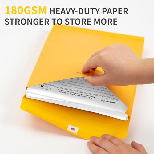 Expandable Manilla Envelopes 9 x 12 with Reusable Clasp and Gummed Seal 25 Pack, GIGYES 180 GSM Large Capacity Manilla Folders 8.5 x 11 Envelopes Mailing, for Home School Office Filing and Storing by GIGYES - Image 3