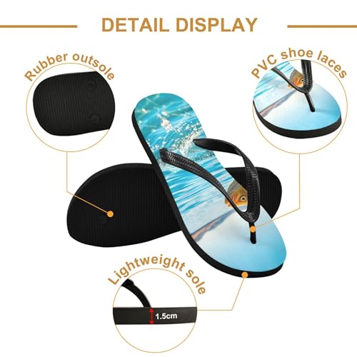 Burbuja Goldfish Jumping Out Of Water Flip Flops for Women Men, Soft Thong Sandals Rubber Slippers for Pool Beach Essentials3