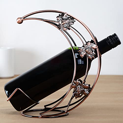 Portabotellas de vino de mesa, botellero con forma de luna curvada, soporte decorativo para cocina, salón, comedor y bar, de metal