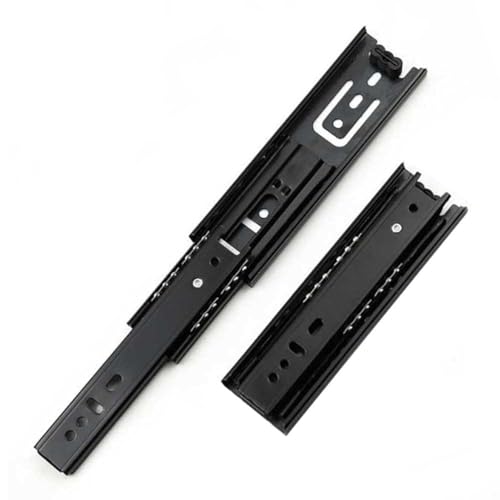 2 Pcs Drawer Slides 6 Inch Full Extension Drawer Slides Rails 3 Section Ball Bearing Telescopic Furniture Drawer Guide Rails for Cabinet, Dresser, Cupboard, Wardrobe, Nightstand