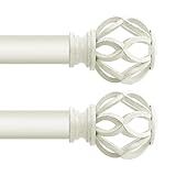 Photo Gallery tvwoo confezione da 2 bastoni per tende bianchi per finestre da 122 a 223 cm, asta regolabile da 2,5 cm, aste per tende resistenti, aste decorative per tende a gabbia, aste singole per finestra Photo Gallery tvwoo confezione da 2 bastoni per tende bianchi per finestre da 122 a 223 cm, asta regolabile da 2,5 cm, aste per tende resistenti, aste decorative per tende a gabbia, aste singole per finestra