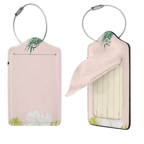 Étiquettes à bagages en cuir flamants roses pour vos vacances au soleil