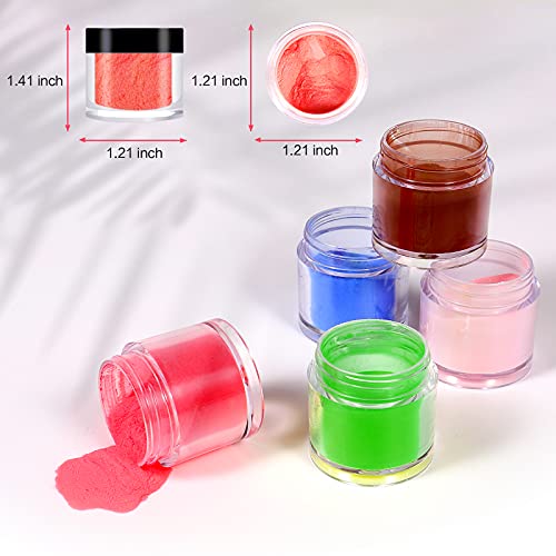 Nauxiu 24 Colors Acrylic Nail Powder Set, Colored Acrylic Powder For Nails Diy Art Design 3D Manicure Extension Gifts For Women And Girls #TOP2