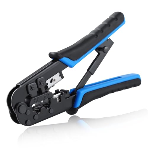 SPEEDWOX 6 in 1 Modular Crimping Tool Electriduct Dual-Modular Network Crimping Tool Cable Crimper Wire Stripper Wire Cutter for Phone Cable RJ11-6P6C 6P4C 6P2C Network Cable RJ45-8P8C