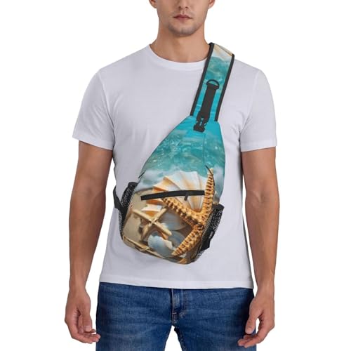 Bolso cruzado de pecho para hombre estilo sling negro miniatura 7