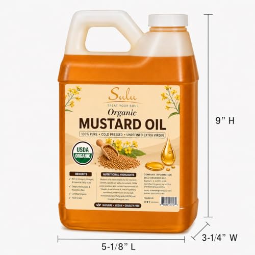 100% Pure Cold Extra Virgin Unrefined Indian Mustard Seed Oil-64 fl.oz/4 lbs image 5