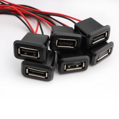 RUNCCI-YUN - Lot de 6 prises USB-A femelles - Type A - Prise USB A pour montage sur panneau - Charge rapide