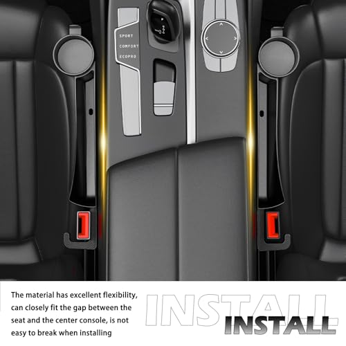 Figpade 2026 New Car Seat Gap Filler Organizer,2PCS Multifunctional Car Side Seat Gap Filler with Cars Cup Holder&Hook,Universal in Between Cars Seats Catcher for Avoiding Things Falling Out - Thumbnail 7