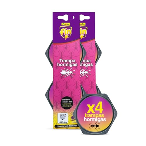 Flower Trampa Cebo Antihormigas x 2 Uds | Insecticida Hormigas Interior y Exterior | Elimina a Toda la Colonia | Repelente Insectos Efectivo y Seguro (Pack 4 TRAMPAS)