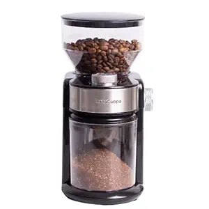 InstaCuppa Electric Coffee Grinder with Metallic Flat Burr Grinder System, 16 Precise Adjustable Grind Settings, Perfect for French Press, Pour Over Drip Coffee, Moka Pot - Not Suitable for Espresso