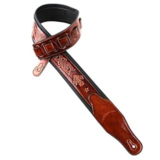 Walker And Williams GB-22 Sangle de guitare rembourrée avec fleur de lys et chaîne française pour guitares acoustiques… - Les Beatles, Paul McCartney, John Lennon, RIngo Starr, George Harrison