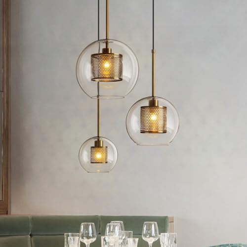 Lustre rétro en fer avec globe en verre de haute qualité - 5