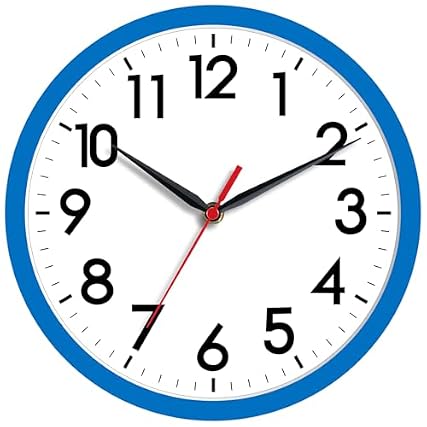 AKCISOT Wall Clock 8 Inch Silent Non Ticking Modern Clocks Battery Operated Analog Small Classic