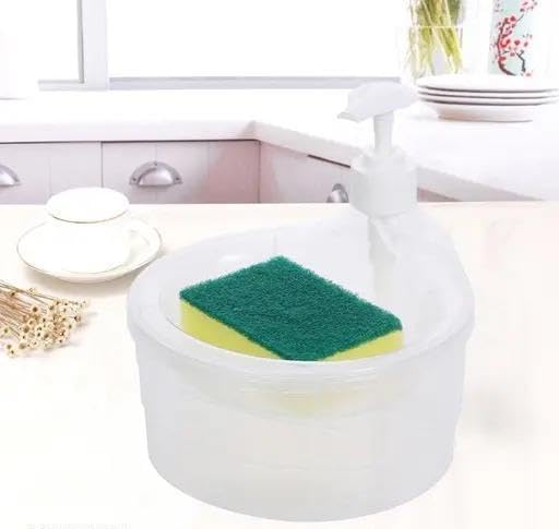 Soap Dispenser/Soap Pump Dispenser and Sponge Holder with 1 Cleaning Sponges for Kitchen|Type -180 for Home and Kitchen-picture-20