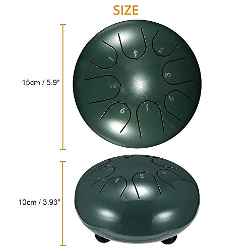 Tambor Steel Tongue Drum 15 x 10 cm 8 notas miniatura 2