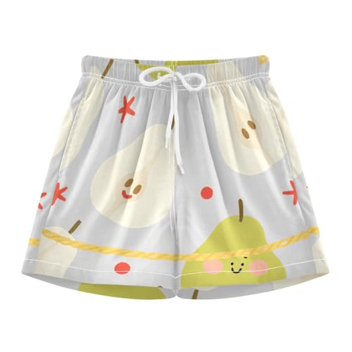 GuoChe Swim Shorts for Boy Little Boys Drawstring Workout Shorts with Liner Lot of Pears