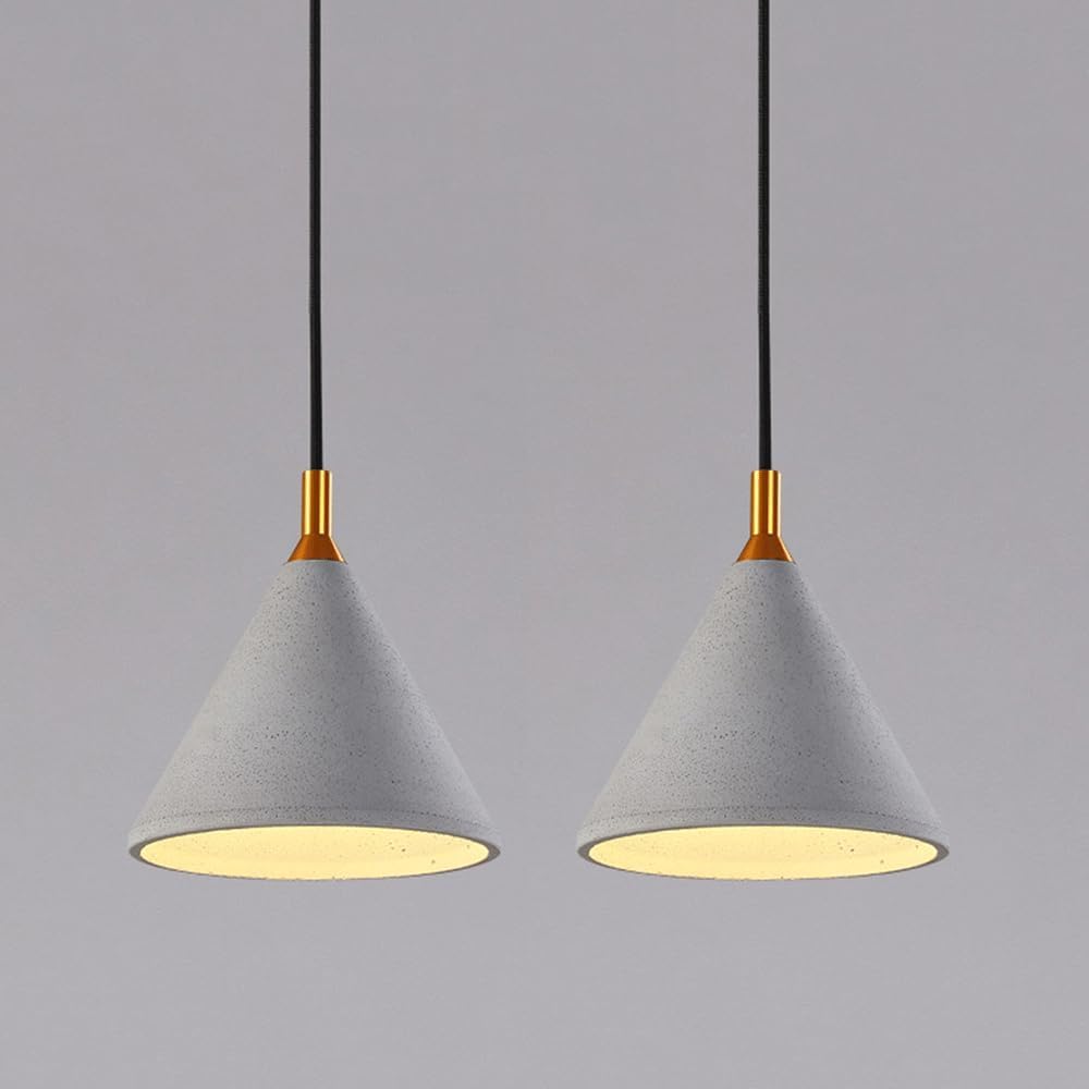 Lampada a Sospensione Industriale nordica in Cemento, Lampada da soffitto Regolabile a Testa Singola, Attacco E26, Illuminazione per Isola Cucina in Pietra, lampadario Vintage per