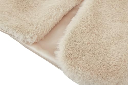 Image of Lilax Girls Cozy Faux Fur Long Sleeve Crew Neck Dress Coat