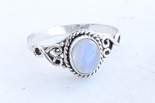Avicrafts Rainbow Moonstone Ring 925 Sterling Silver Statement Ring For Women Handmade Rings Gemstone Christmas Promise Ring Size Us 5 Gift For Her thumb #1