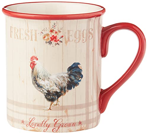 Certified International Famhouse 16 Oz. Mugs,Set Of 4 Assorted Designs #TOP5