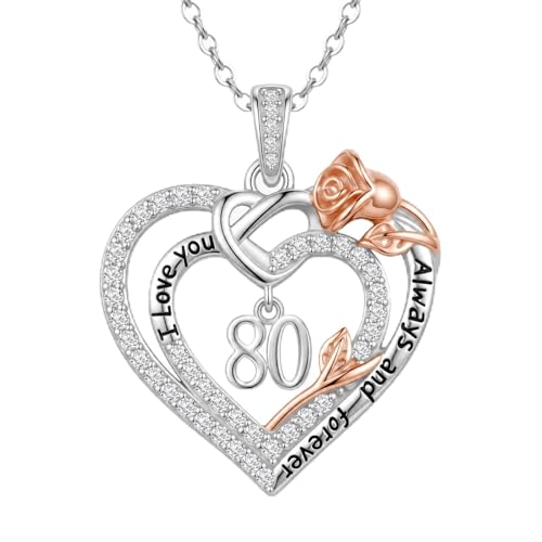 XPYPZP 80th Birthday Necklace Eighty Year Old...
