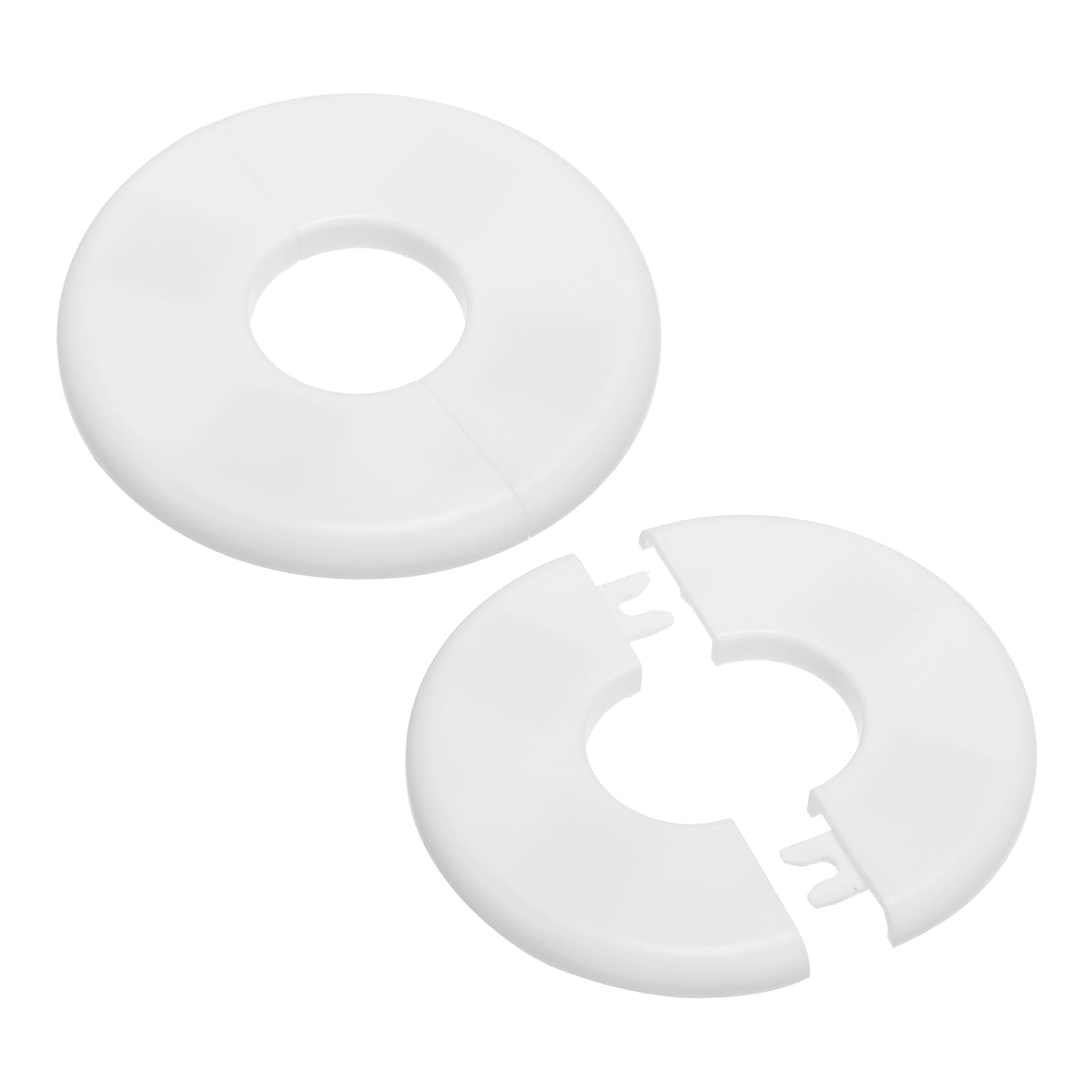PATIKIL Wall Split Flange 1.36" (34.5mm),2 Pcs ABS Round Self-Adhesive Escutcheon Plate Buckles Water Pipe Cover for Kitchen Bathroom Arm Pipe Faucet