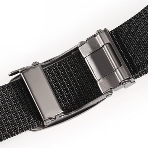 Weave Waist Band Simple Wild Style Men Luxury Brand Automatic Buckle Waistband Business Casual Nylon Braided(black)4
