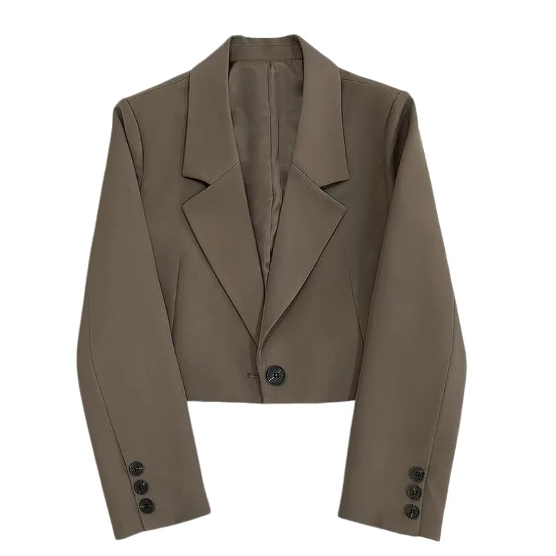 Blazer Donna,Blazer Corti da Donna, Tendenza Versatile, Giacca da Donna Elegante con Un Solo Bottone, Cappotto da Completo