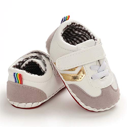 Image of HsdsBebe Baby Boys Girls Pu Leather Hard Bottom Walking Sneakers Toddler Rubber Sole First Walkers Infant Cartoon Slippers Crib Shoes