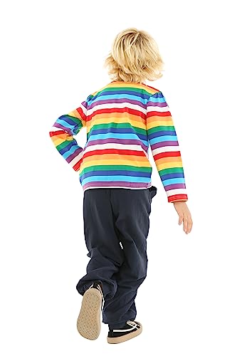 Mud Kingdom Boys Girls T-Shirts Rainbow Stripe Cotton Unisex Top4