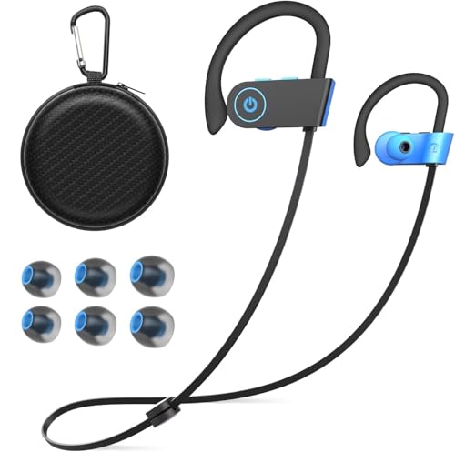 JOYWISE Bluetooth Headphones, Wireless Headphones 16H Playtime Wireless Earbuds with Mic Stereo in-Ear Earphones, IPX7 Waterproof Sports Ear Buds Sound Isolation Headsets for Running, Workout Blue