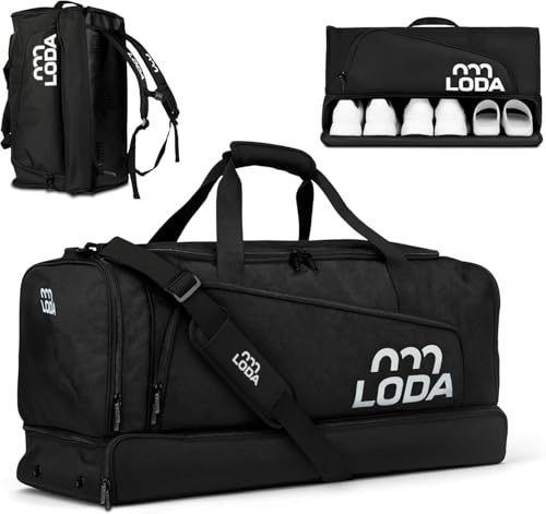 LODA Team (68L) - Sporttasche mit Schuhfach Nassfach Rucksackfunktion & Wertsachenfach - Perfekte Fußball- Handball- Trainings- oder Fitnesstasche - Tasche für Sport Reisen & Freizeit