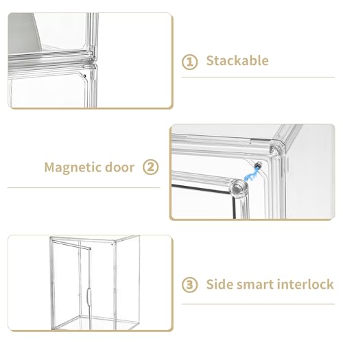 Image of Acrylic Display Case, 2 Layer Clear Figure Display Cases for Collectibles with Magnetic Door, Acrylic Box with Movable Dividers 1 Pack