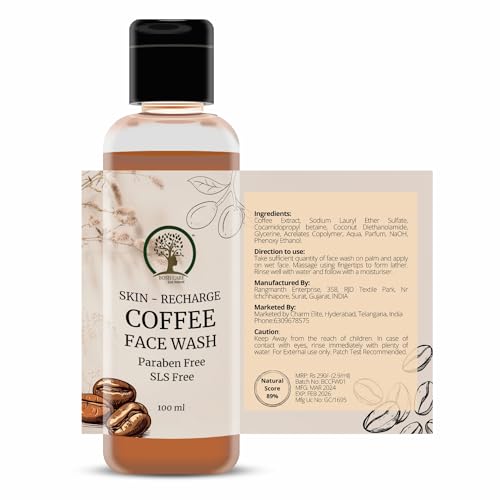 Image of BOSH CARE Skin Recharge Coffee Infused Face Wash - 100ml | Paraben-Free & SLS-Free, Revitalize Your Skin