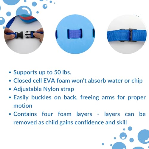 Sporti Progressive Back Float, Swim Belt Bubble Adjustable Belt & Layers, Floatie with Multiple Layers for Kids Swim Trainer - Multi