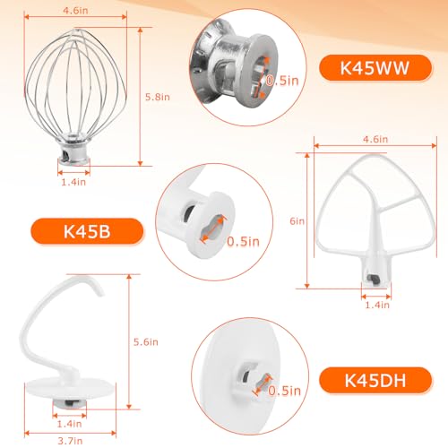 Tomoon K45DH&K45WW&K45B Stand Mixer Attachments 3-Piece Kit -Replace thumb #7