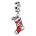 ABUN Christmas Stocking Dangle Charms 925 Sterling Silver Xmas Crystal Red Enamel Charms for Bracelet (Red)