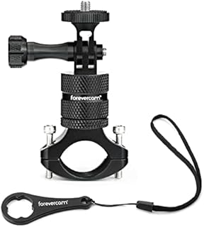 Bicycle Mount Action Camera Handlebar, Aluminium Alloy Mountain Bike Holder +1/4 adapter 360 Degree Rotation Rack Cradle Compatible for Action Cameras