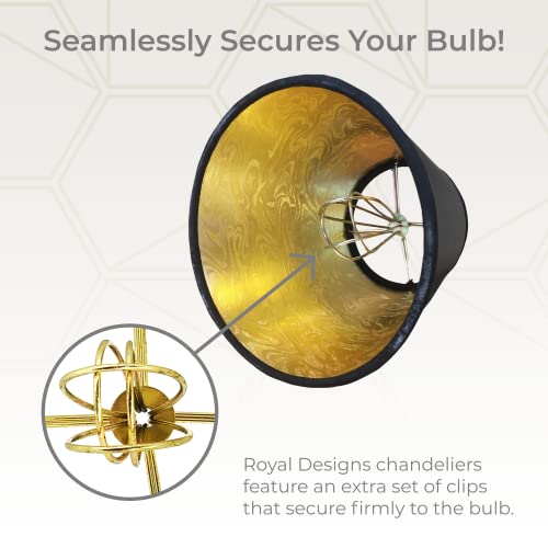 Royal Designs, Inc. CS-118BLK/GL Empire Black Parchment Chandelier Shade with Gold Lining, 4 x 6 x 5.5 - Thumbnail 3