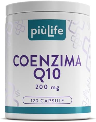 Coenzima Q10 200mg PiùLife – 1 al giorno – CoQ10 da Ubiquinone, Antiossidante Antiage, Integratore Pelle e Sistema Immunitario – Energia Contro i Radicali Liberi – Coenzyme Q10 120 Capsule