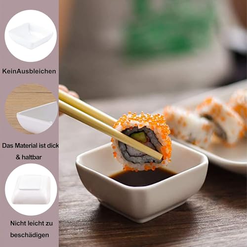 Ciotole per Salsa,12 PCS Pollici Ciotola Di Immersione Quadrata per Snack Sushi Salse di Soia Spezie Contorni Frutta e Snack Sushi Soy Dipping Ciotolas Ciotoline Aperitivo Piatto - immagine 6