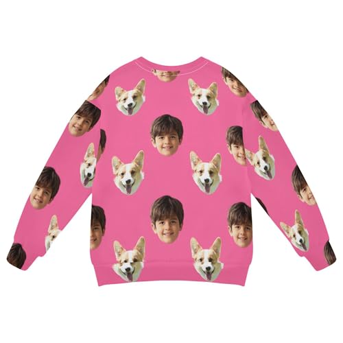 JUNZAN Boy Dog Custom Boys' Fashion Hoodies Sweatshirts Long Sleeve Girls' Crewneck Pullover Winter Warm Shirt 4T Brown2