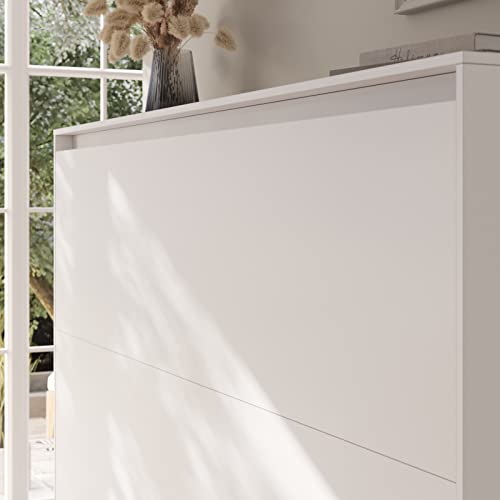 SMARTBett Zestaw łóżko w szafie Classic poziome 160 x 200 z 2 konsolami nocnymi, białe