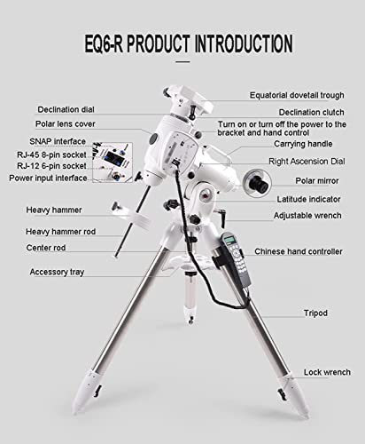 41U4Thz0XaL Anbayqgz EQ6-R Equatorial Telescope Mount, Computerized Hand Controller with 42,000+ Celestial Object Database - Image 8