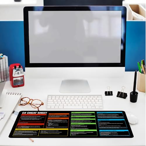 Image of C# Programming Cheat Sheet Mouse Mat KMH Mouse Pad for Developers Coders, Large Desk Mat, C# Quick Reference Mousepad KEssential Computer Accessories for Study, Work, and Reference Purposes